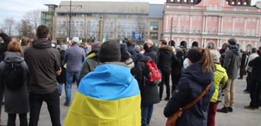 Kundgebung Neuer Markt Rostock März 2022